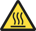 Advarsel! Risiko for forbrænding! + symbol